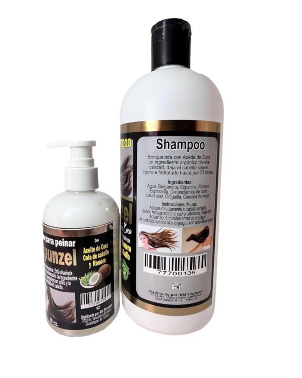 Set Rapunzel – Shampoo y Crema para Peinar con Coco, Romero y Cola de Caballo | Fortalecimiento y Crecimiento Capila - Image 4