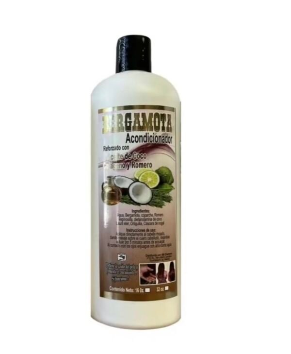 Acondicionador de Bergamota con Aceite de Coco, Colágeno y Romero – Hidratación y Fortalecimiento Capilar | 32 Fl Oz