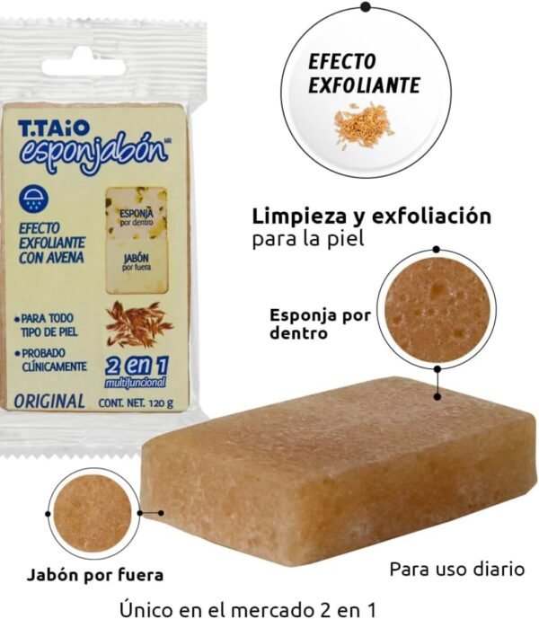 Esponjabon de Avena Exfoliante / Oatmeal Exfoliating Soap Sponge (1 Pack) - Image 7