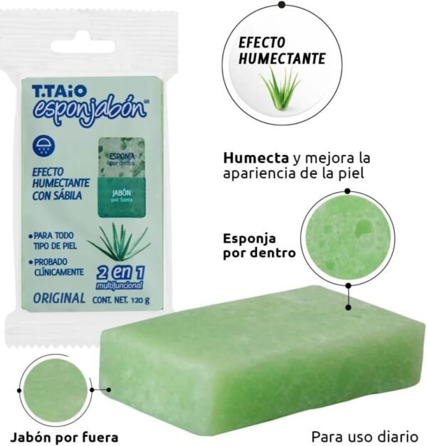 Esponjabon con Aloe Vera (Sábila): Exfoliante e Hidratante, 1 Unidad - Image 3