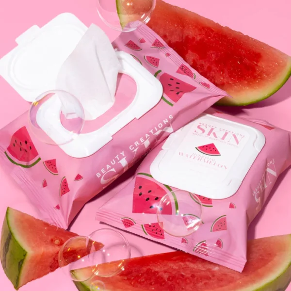 Watermelon Hydrating Makeup Remover Wipes - Beauty Creations Skin - Gentle & Refreshing